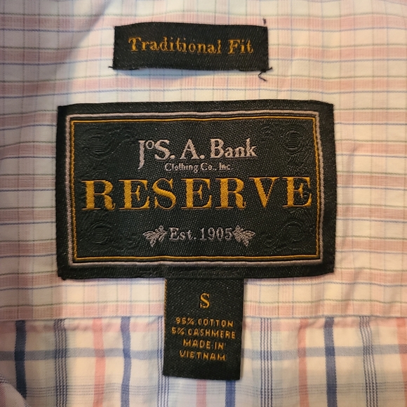 (1126) Jos. A. Banks Men's Classic Oxford Dress Shirt, Size: Small Color: Stripe - Picture 6 of 14